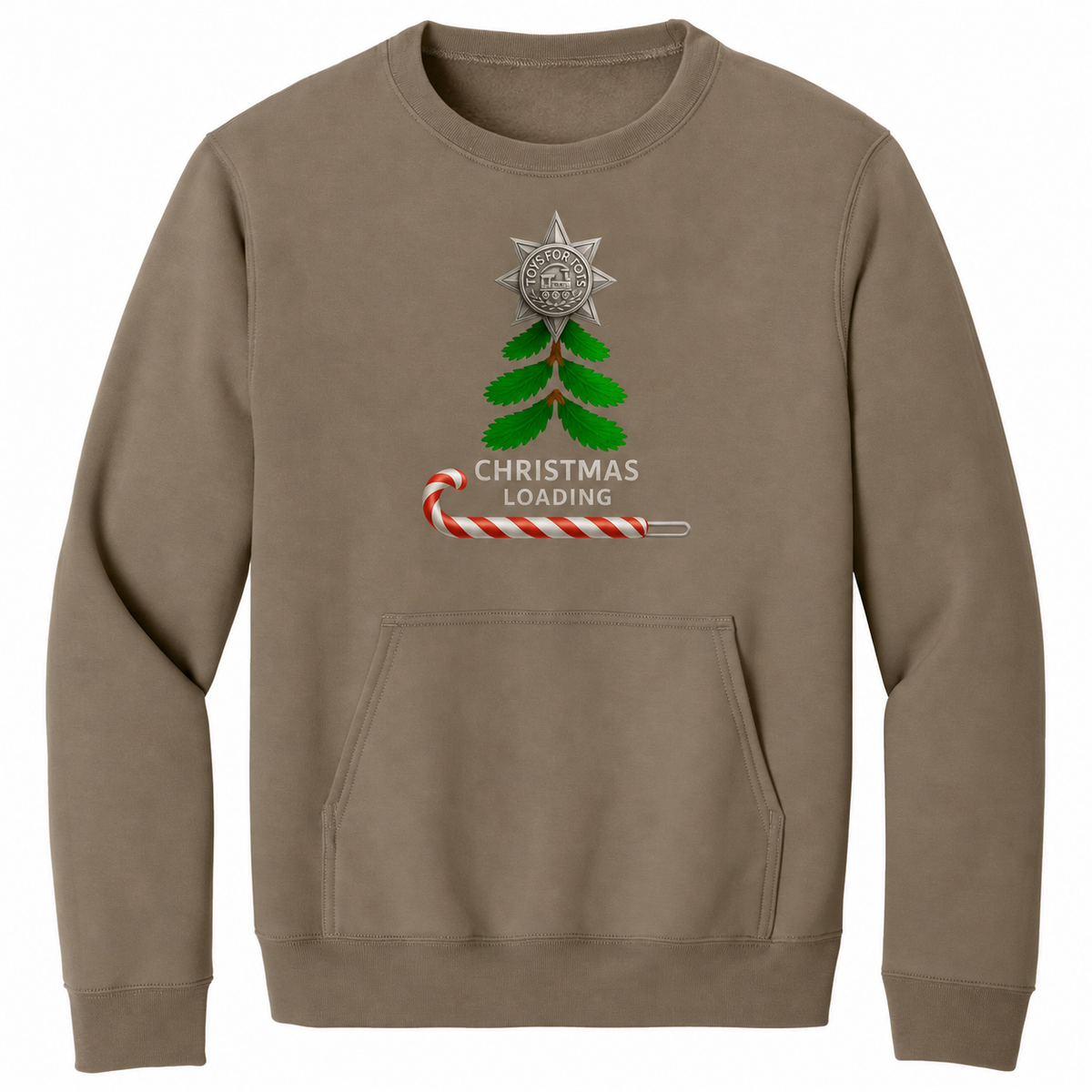Christmas Loading Pocket Sweatshirt — COYOTE