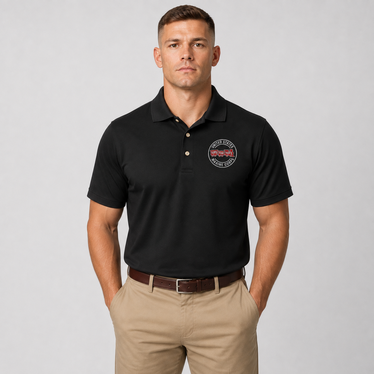 Embroidered Circle Chest Seal Polo