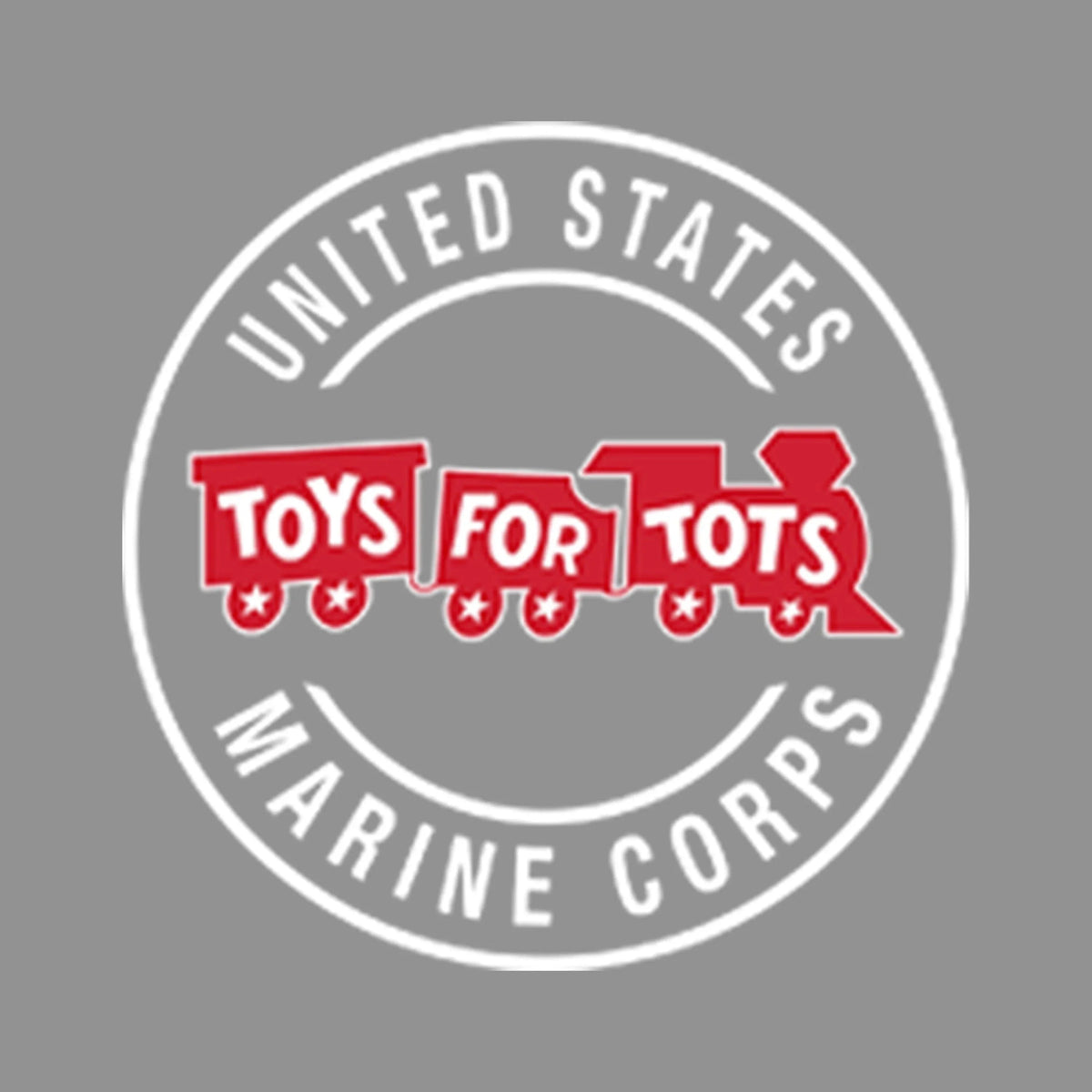 Circle Toys for Tots United States Marine Corps red and white design