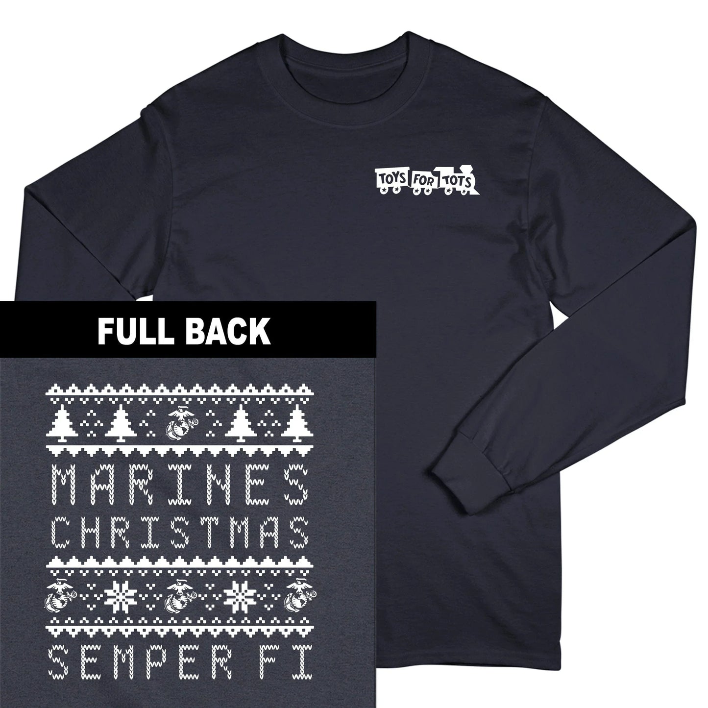 Marines Christmas TFT 2-Sided Long Sleeve - TFT GIFT SHOP