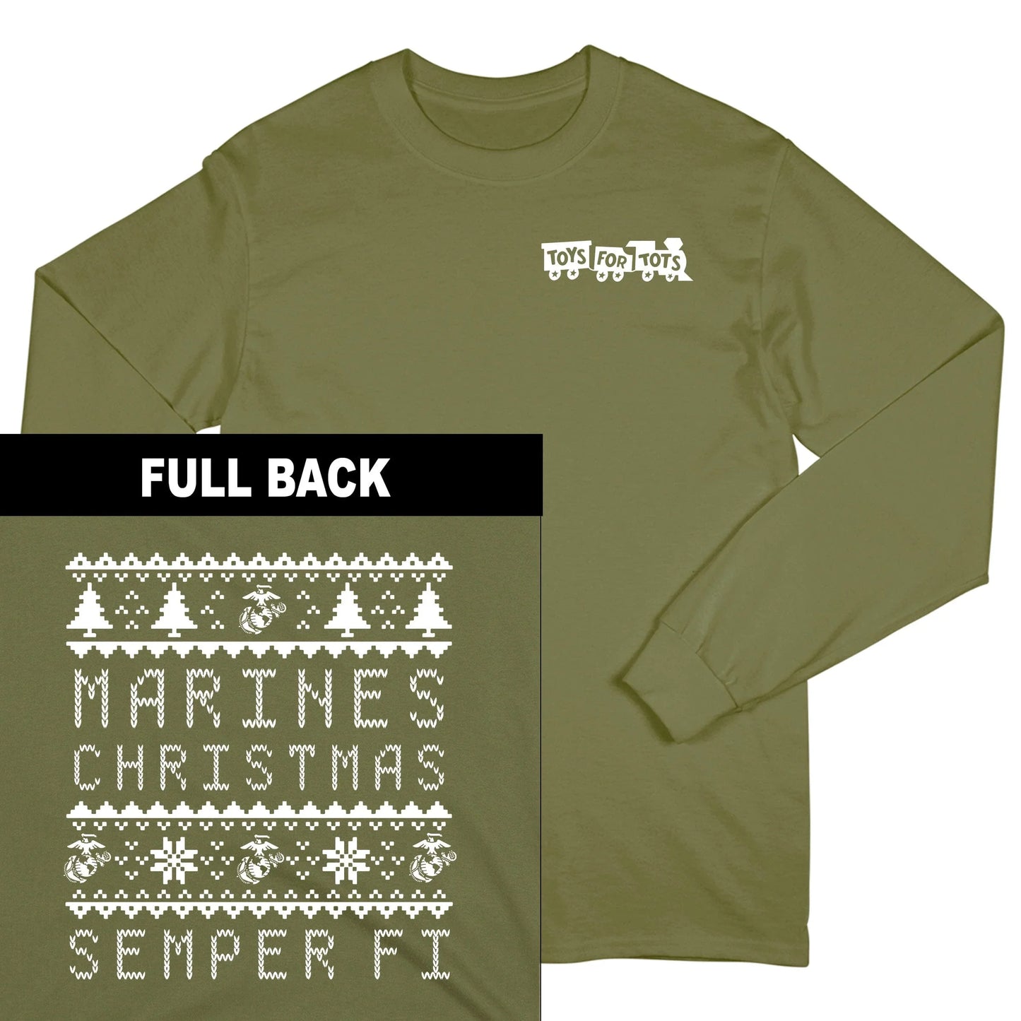 Marines Christmas TFT 2-Sided Long Sleeve - TFT GIFT SHOP
