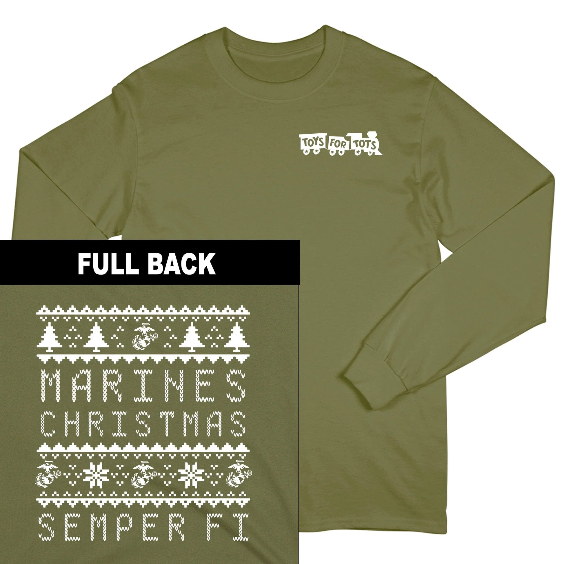 Marines Christmas TFT 2-Sided Long Sleeve - TFT GIFT SHOP