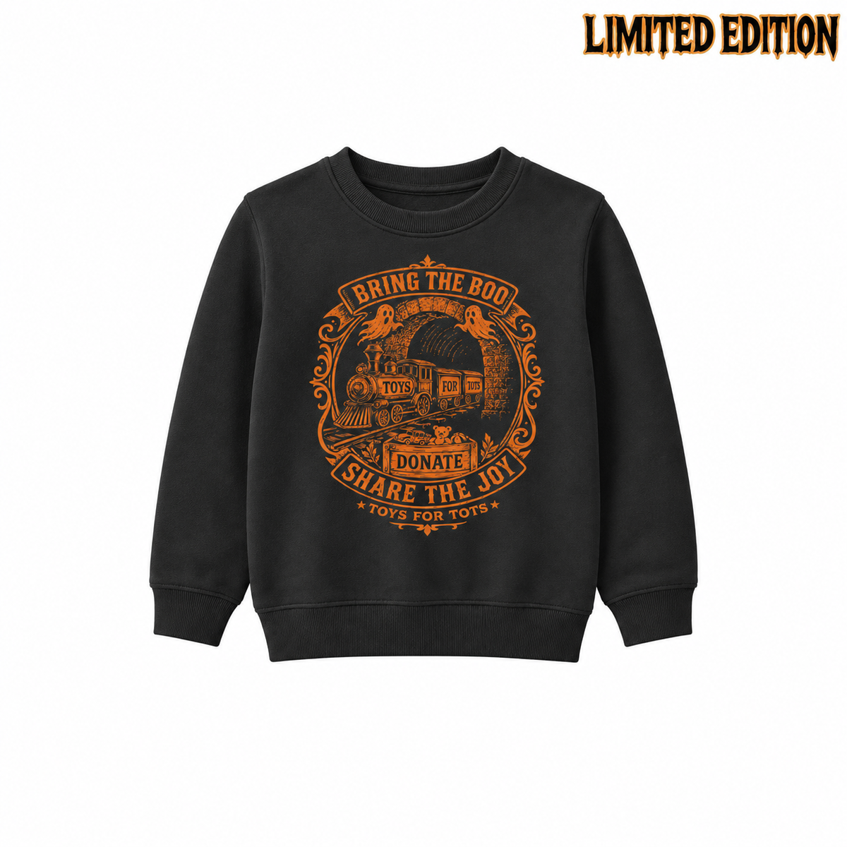 LIMITED EDITION KIDS BOO HALLOWEEN SWEATSHIRT - BLACK
