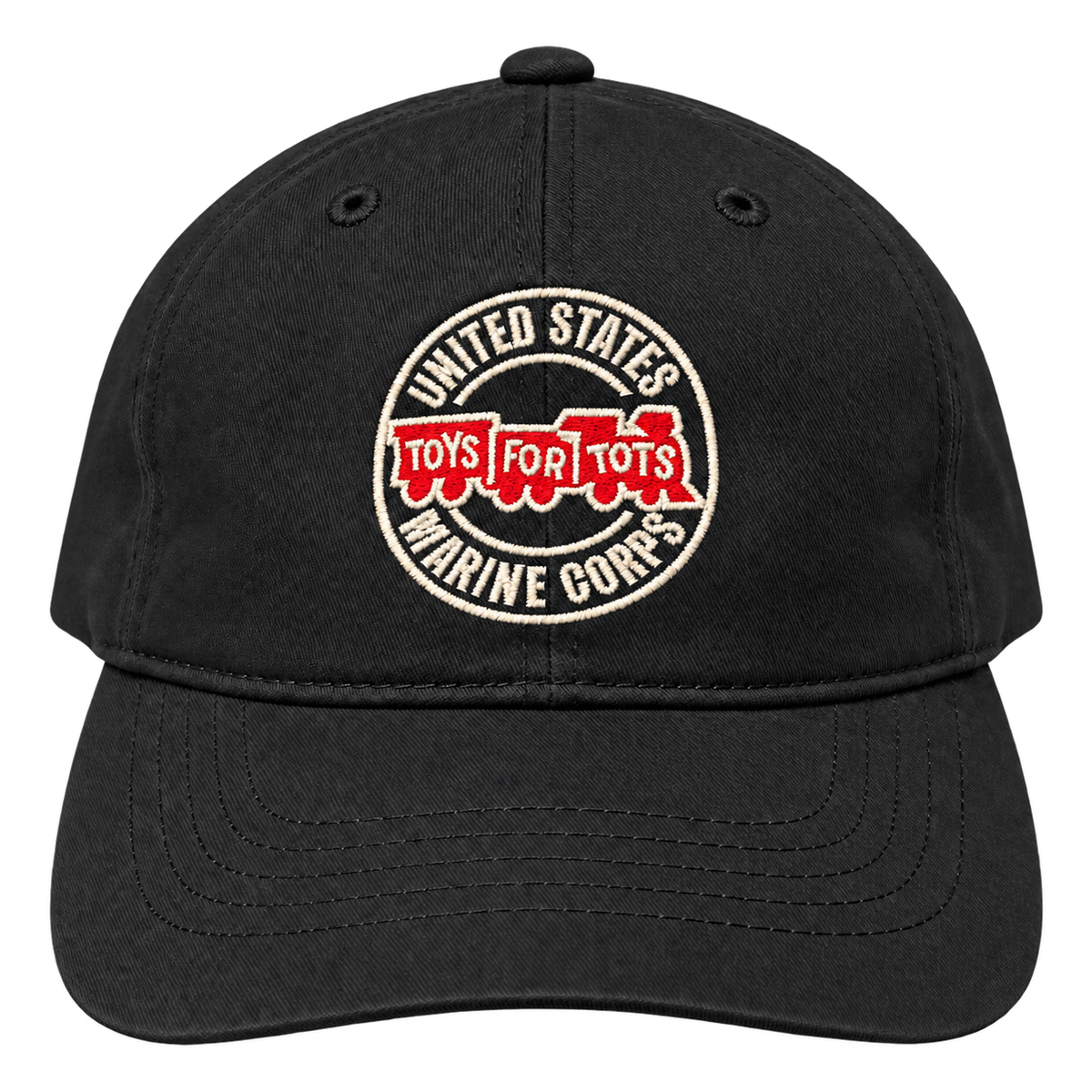 Black TFT Circle Embroidered Hat, front view