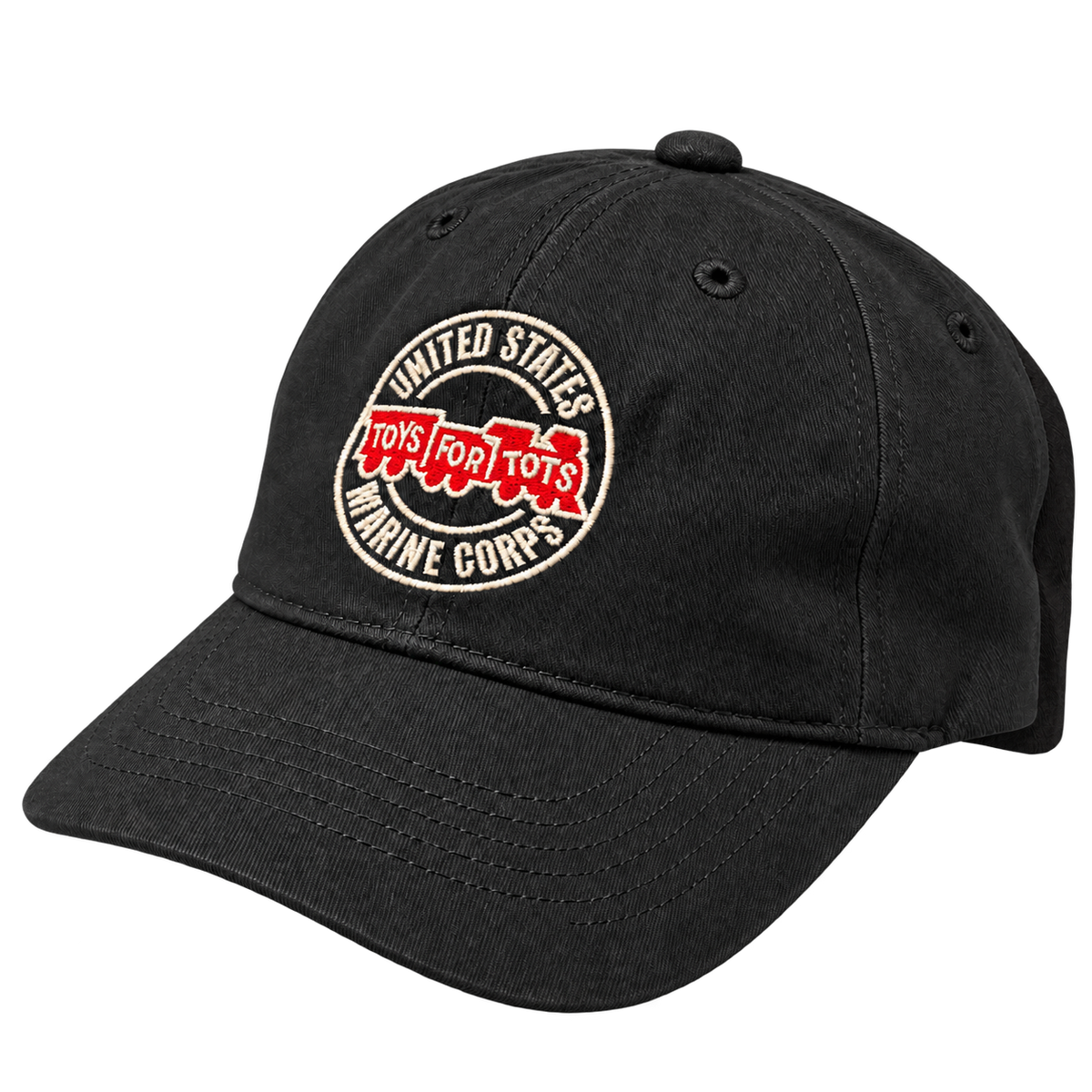 Black TFT Circle Embroidered Hat, left angle view