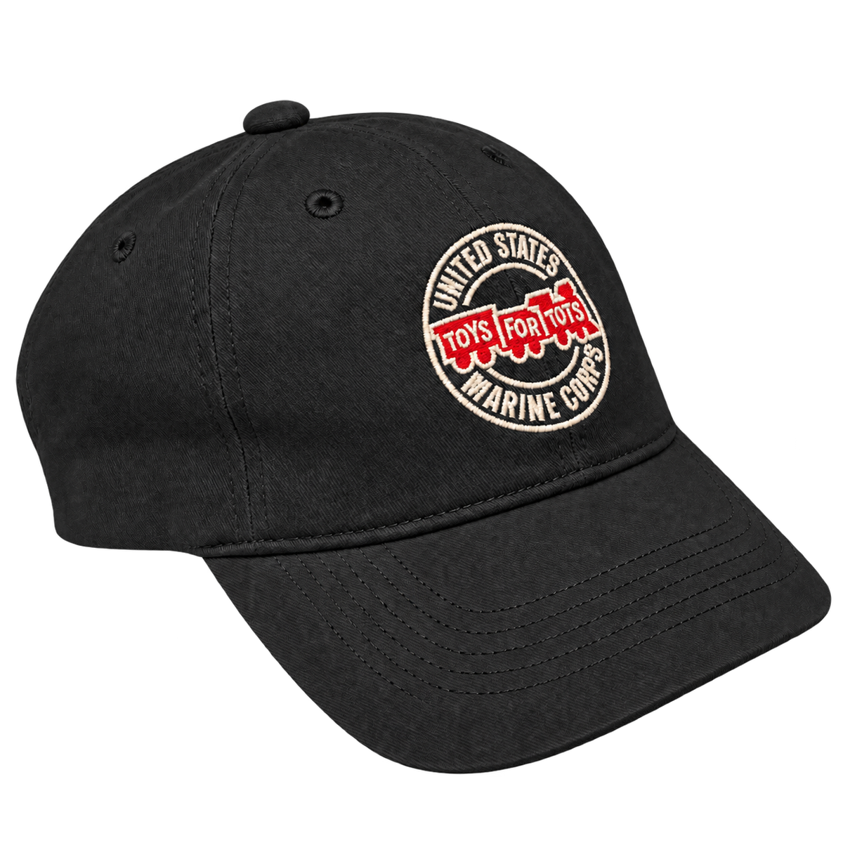 Black TFT Circle Embroidered Hat, right angle view