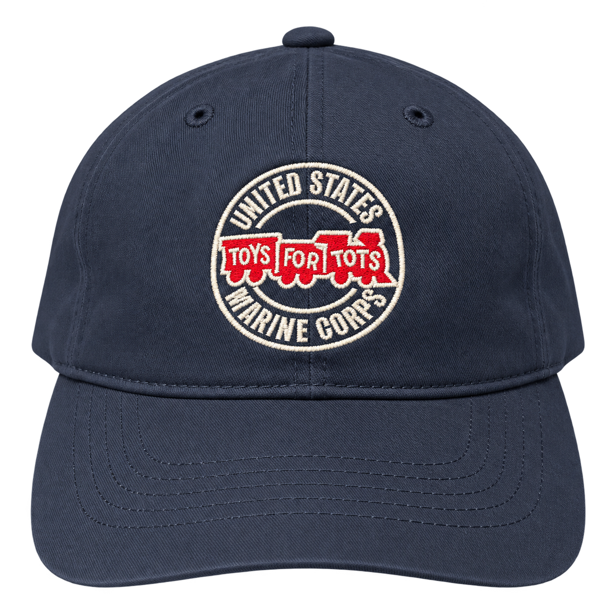 Navy Toys for Tots circle embroidered hat, front view