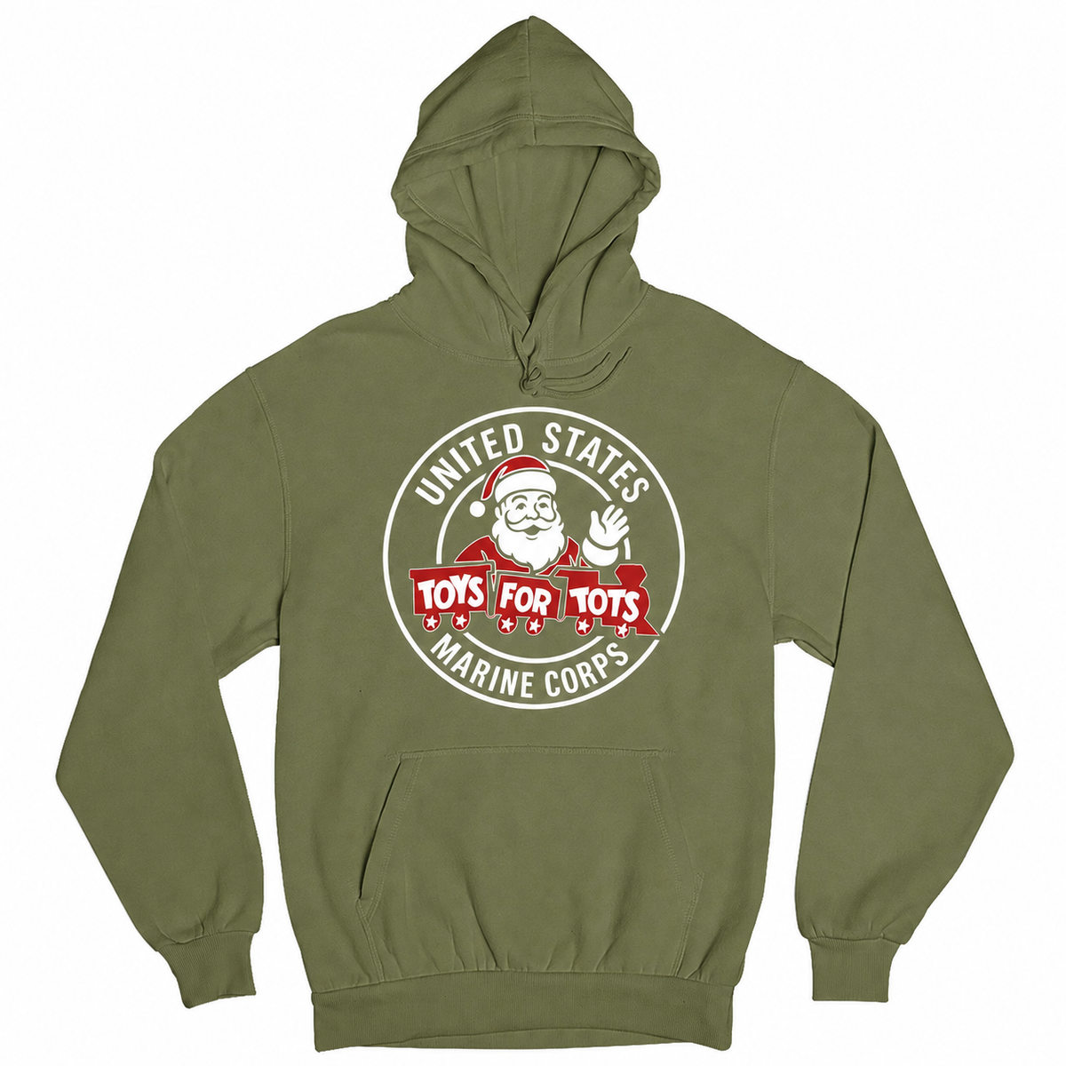 TFT CIRCLE SANTA HOODIE - Military Green