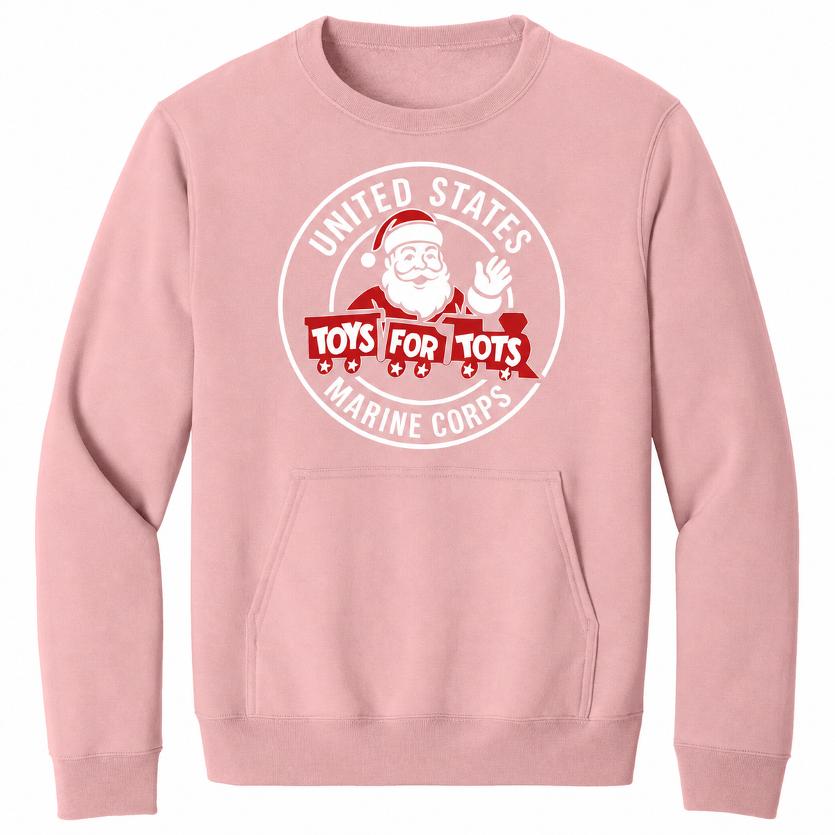 TFT Circle Santa Pocket Sweatshirt - Blush Pink