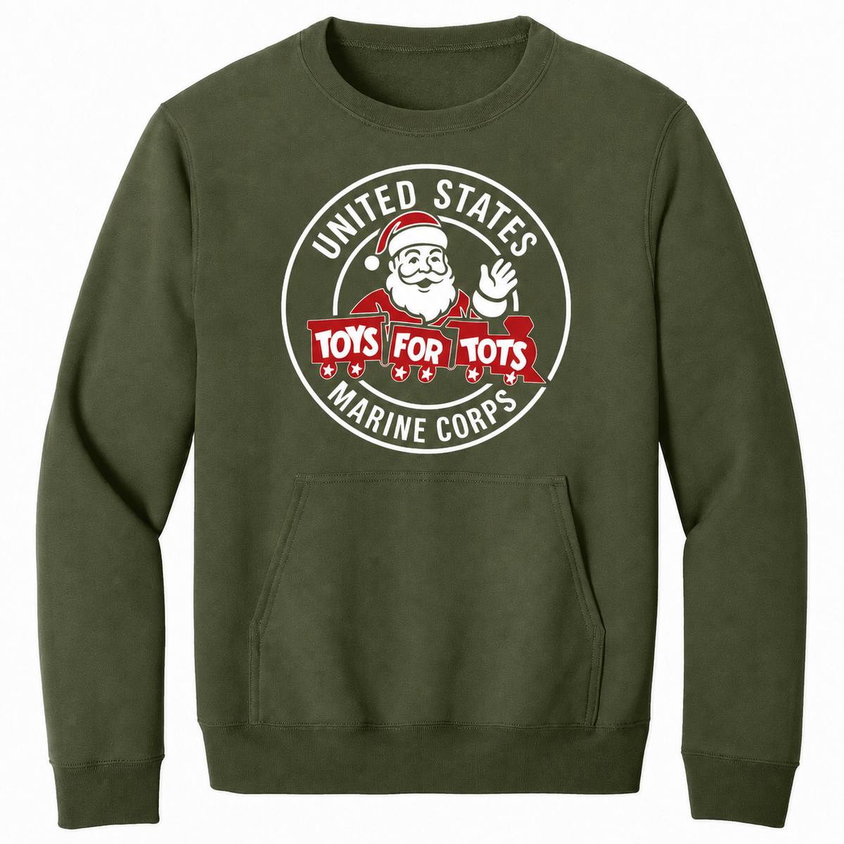 TFT Circle Santa Pocket Sweatshirt - Military Green
