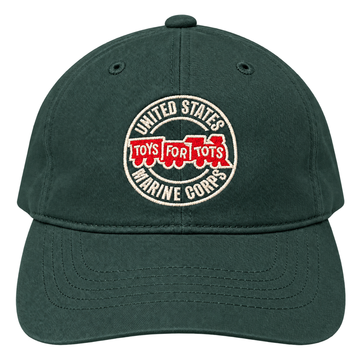 Forest Green TFT Circle Embroidered Hat, front view