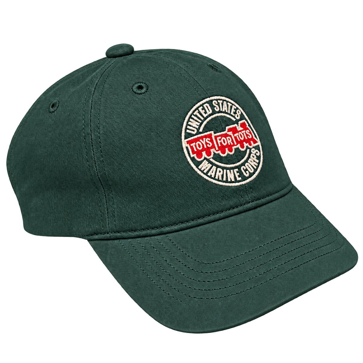 Forest Green TFT Circle Embroidered Hat, right angle view