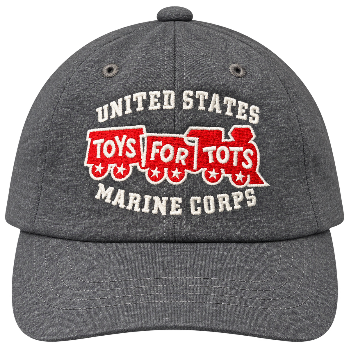 Heather Gray TFT Train Embroidered Hat, front view