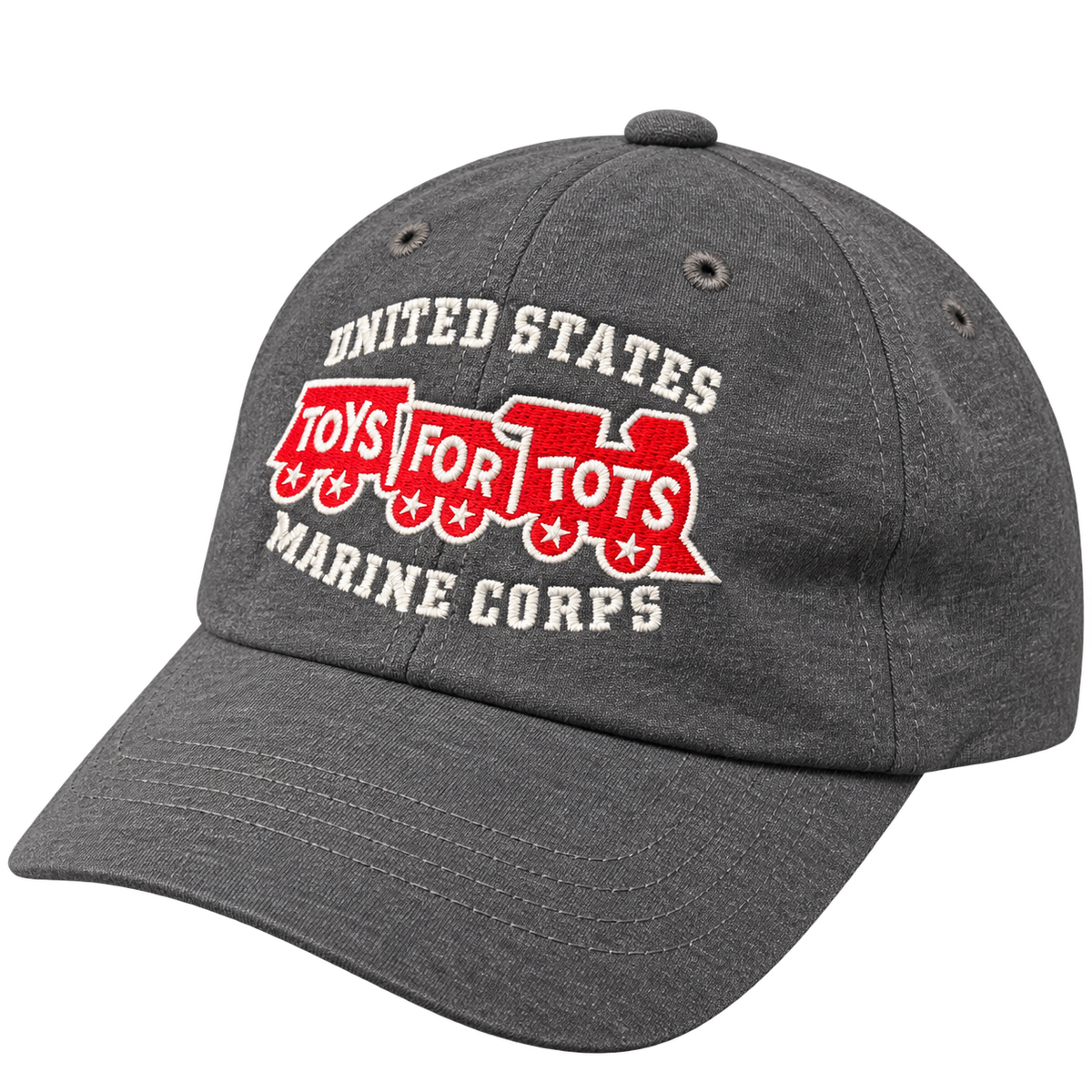 Heather Gray TFT Train Embroidered Hat, left angle view