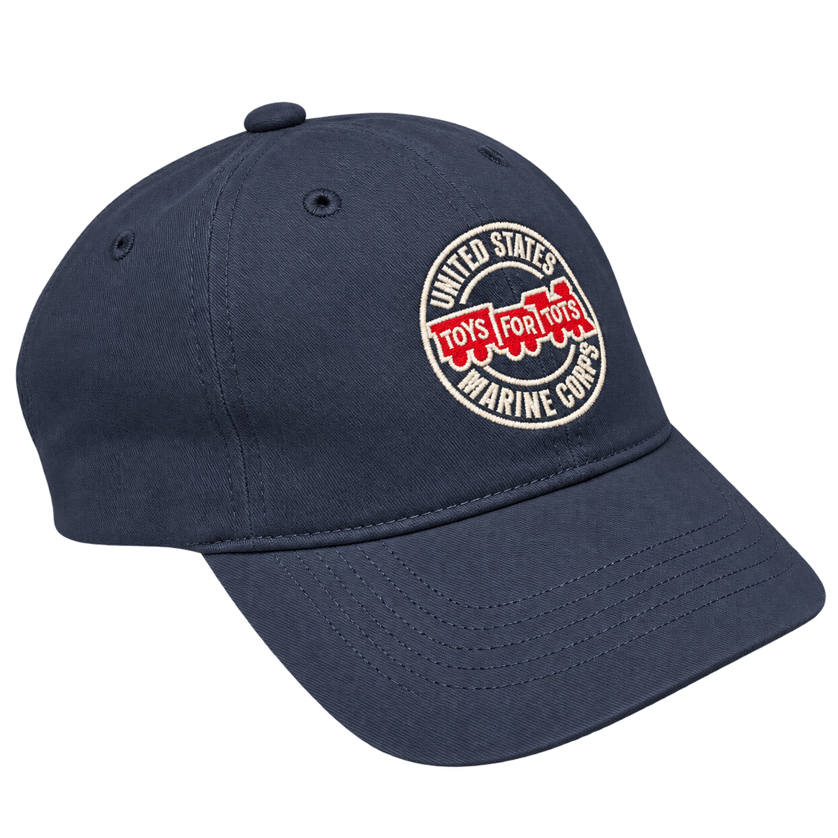 Navy TFT Circle Embroidered Hat, right angle view