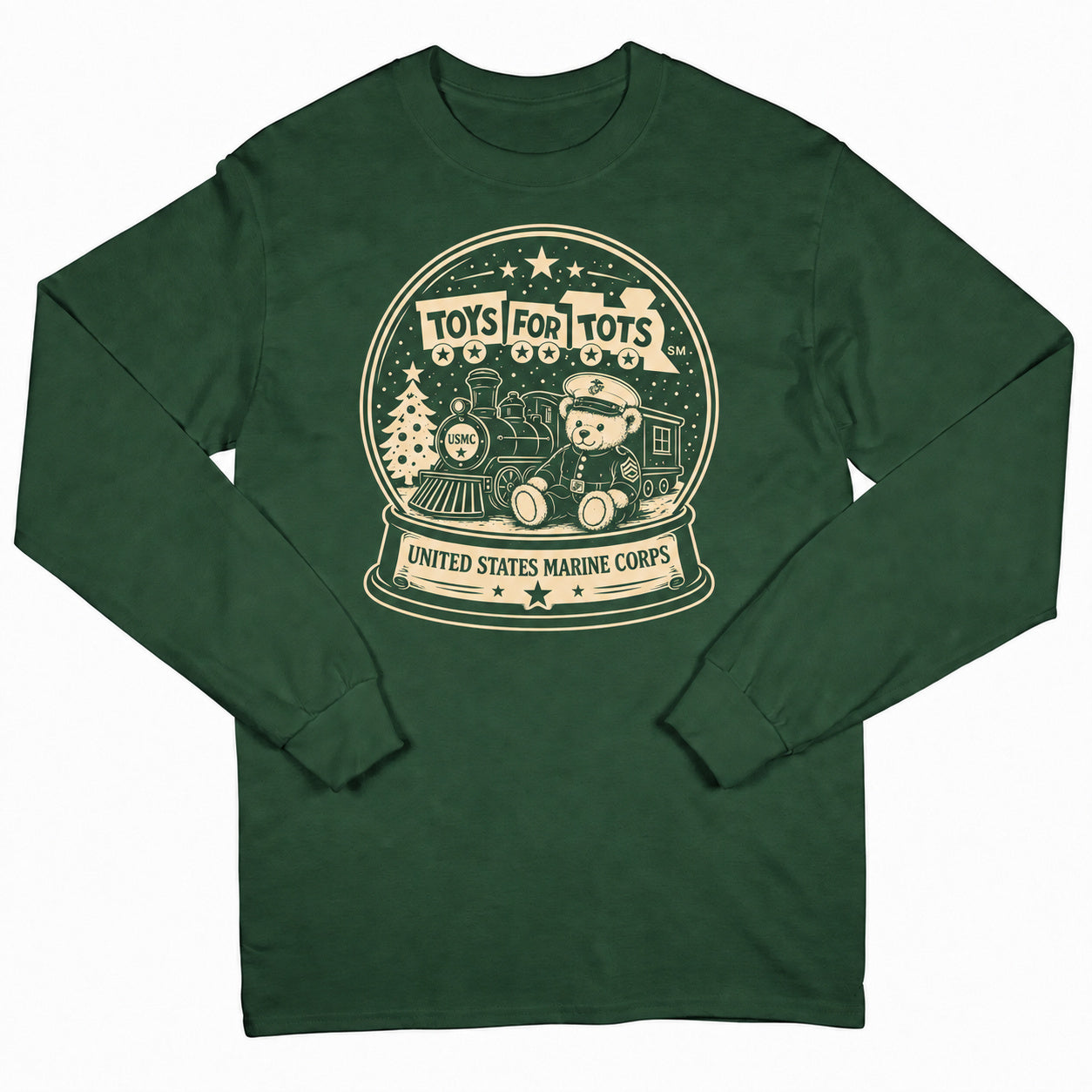 TFT SNOW GLOBE LONG SLEEVE long sleeve FOREST GREEN