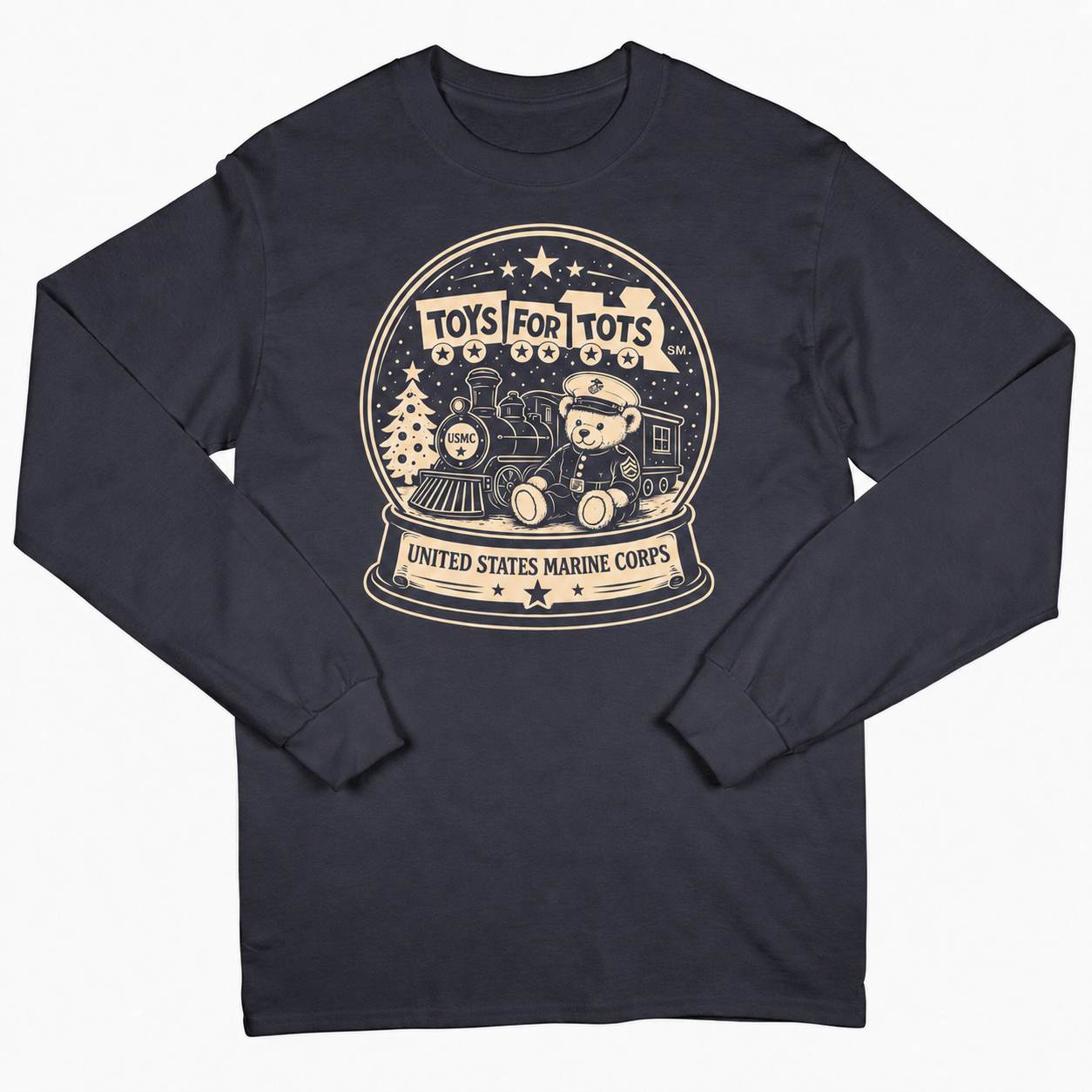 TFT SNOW GLOBE LONG SLEEVE long sleeve NAVY