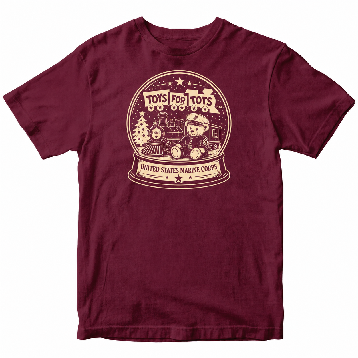 TFT SNOW GLOBE T-shirt - MAROON